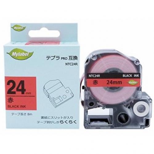TEPRA用カートリッジ　NTC24R　赤テープ　24mm　(合計5個以上)