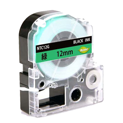 TEPRA用カートリッジ　NTC12G　緑色テープ　12mm　(合計5個以上)