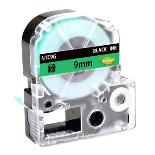 TEPRA用カートリッジ　NTC9G　緑色テープ　9mm　(合計5個以上)